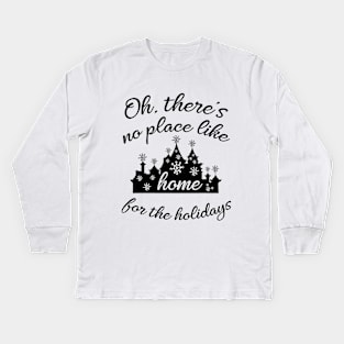 Castle Home for the Holidays in black - Kids Long Sleeve T-Shirt